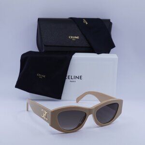 Celine CL40308U 57B TRIOMPHE Cat Eye Sunglasses - Beige/Grey Gradient